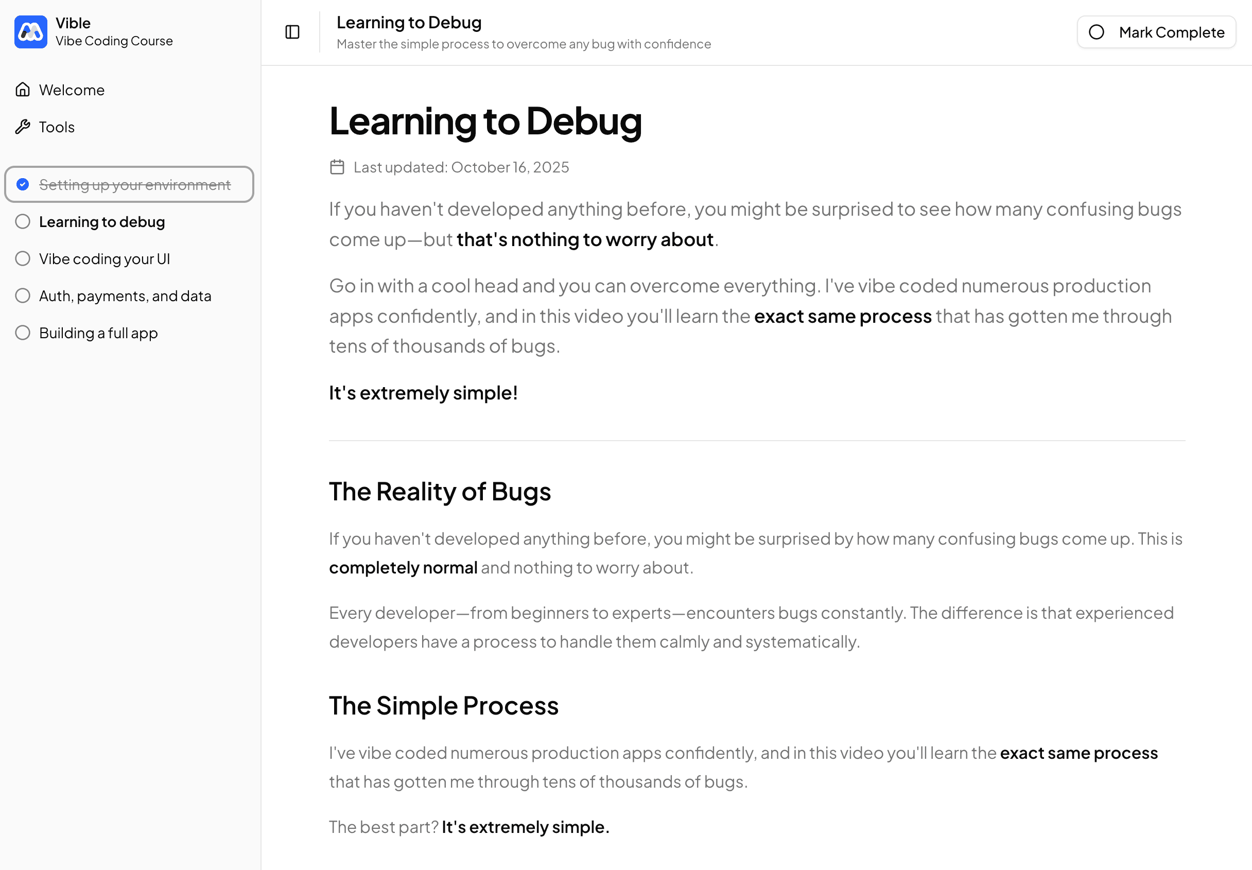 The Vible Screenshot