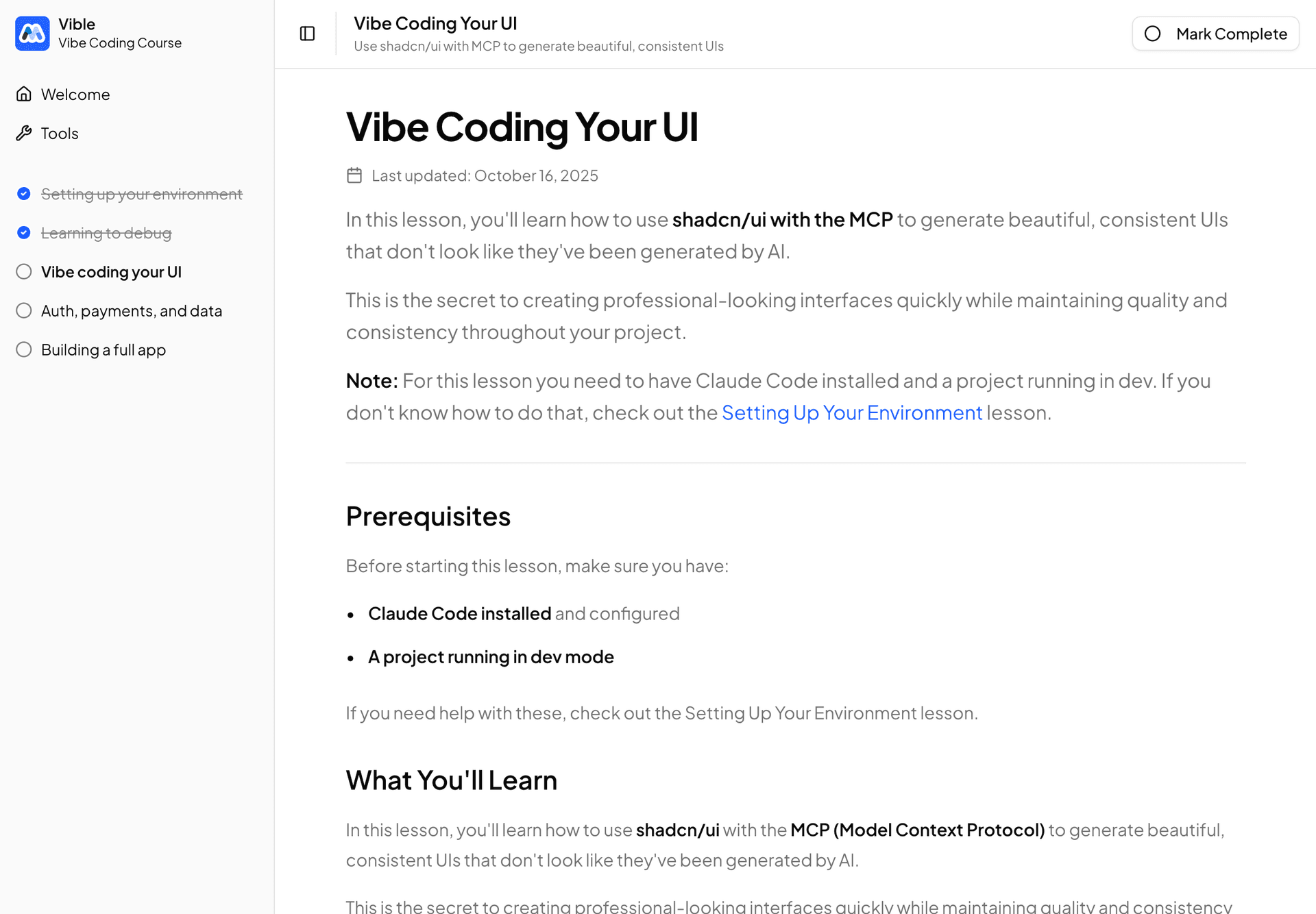 The Vible Screenshot